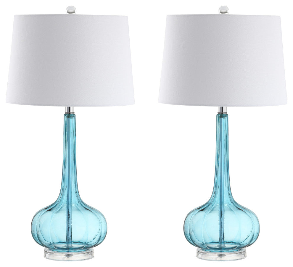 Bette 28.5" Glass Teardrop Table Lamp, Set of 2