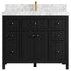 Sonoma 42 Single Sink Reeded Bath Vanity in Black 2" Carrara Marble