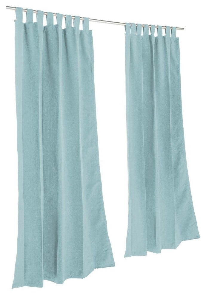 Spectrum Mist Sunbrella Outdoor Single-Panel Curtain With Tabs, 84"x50"