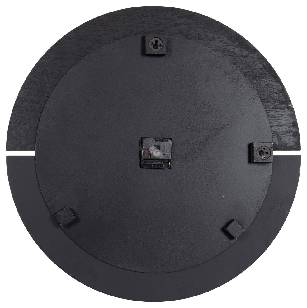 Keene Wall Clock, Walnut Brown/Black, 22"