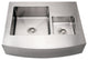 Brushed Stainless Steel Commercial Double Bowl Sink W/ An Arched Front Apron