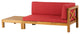 Keith Outdoor Right Arm Loveseat and Coffee Table Set, Red/Teak