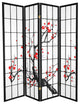 6' Tall Flower Blossom Divider, Black, 4 Panels