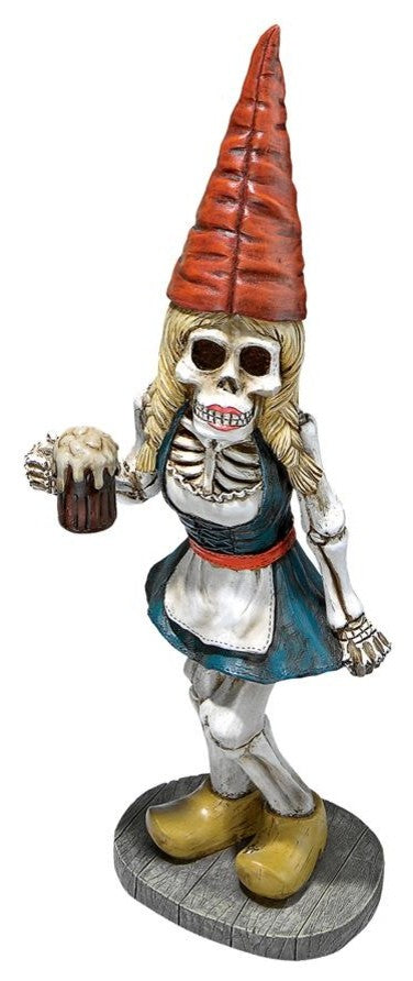 Oktoberfest Gerta Skeleton Gnome Statue
