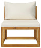 vidaXL 3 Piece Patio Lounge Set With Cream Cushions Solid Acacia Wood