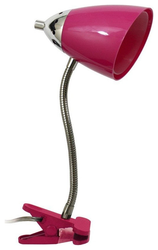 Limelights Flossy Flexible Gooseneck Clip Light Desk Lamp, Pink