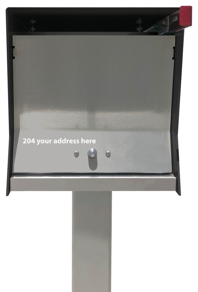 UpTown Box with Locking doors. Modern Pole Mounted Mailbox, Pole not included.,