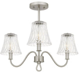 McKinney Three Light Semi-Flush Mount in Brushed Nickel