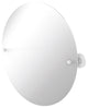 Frameless Round Beveled Edge Tilt Mirror, Matte White