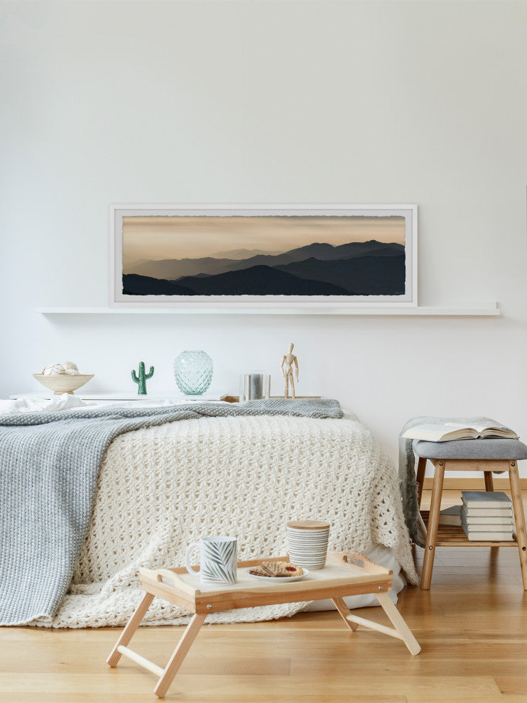 "Vibrant Sunrise" Framed Painting Print, 30x10