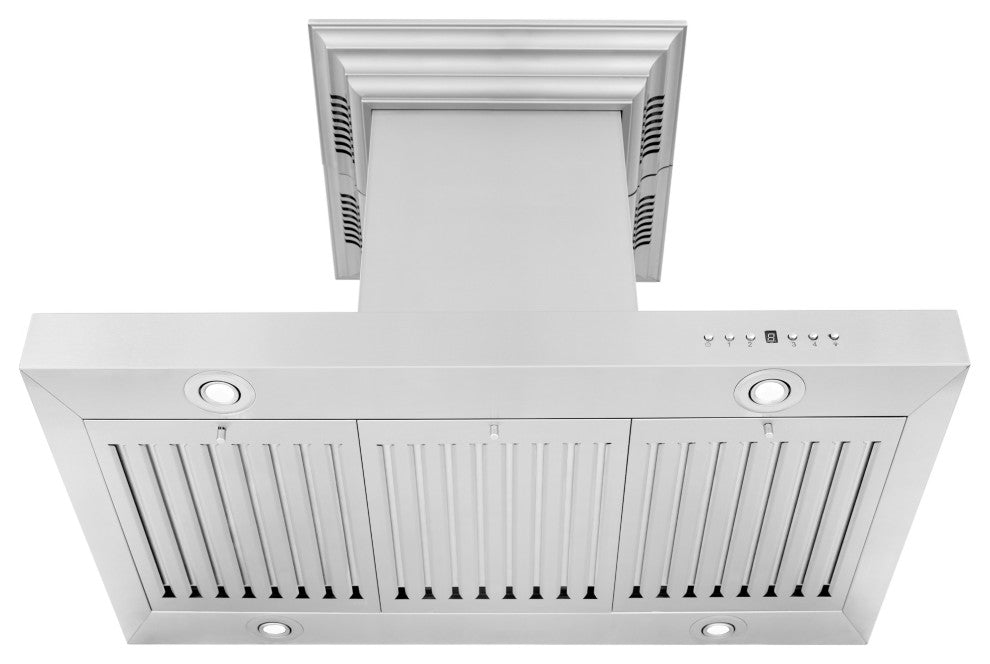 30" ZLINE CrownSound  Island Mount Range Hood, Stainless Steel, KE2iCRN-BT-30