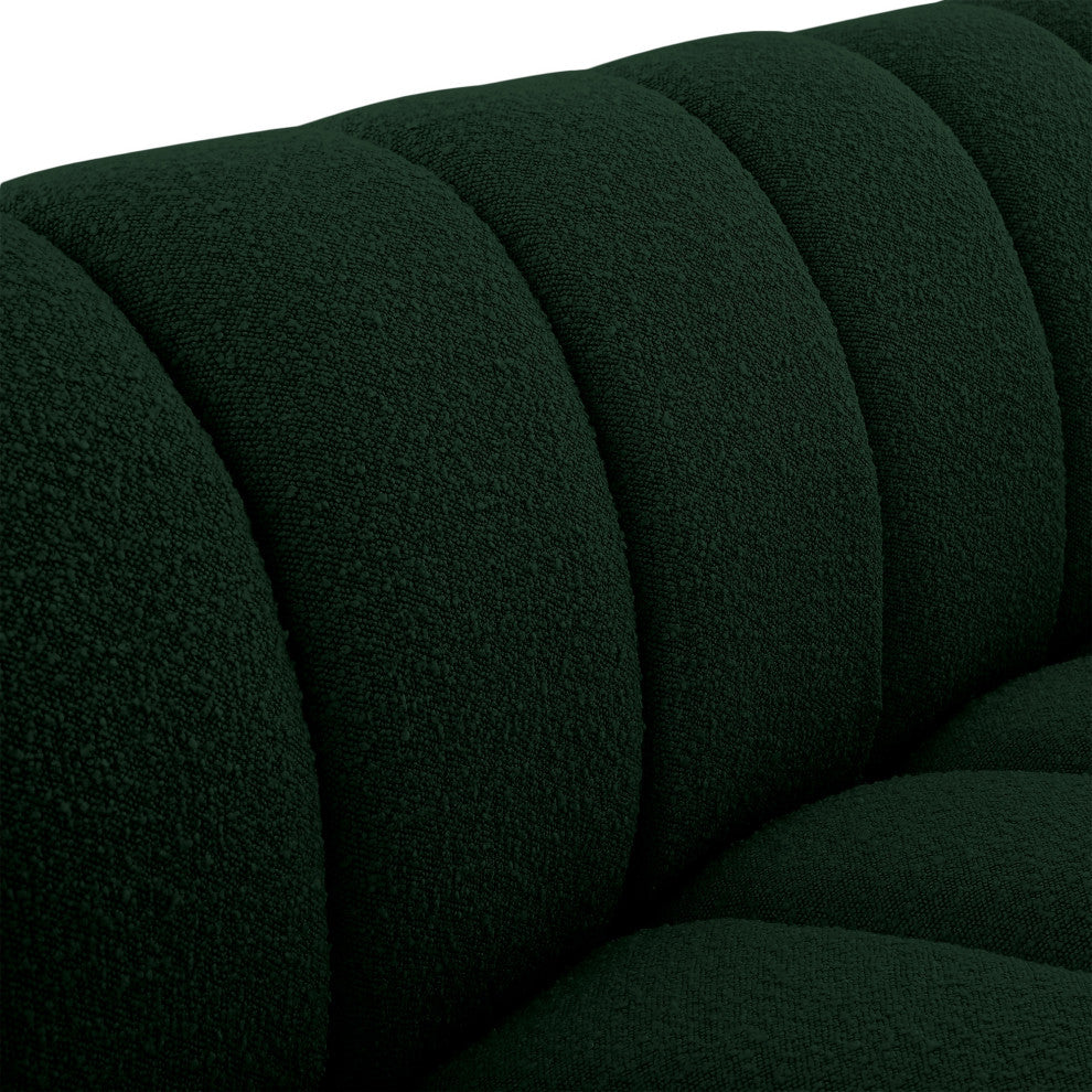 Elijah Boucle Fabric Upholstered Loveseat, Green