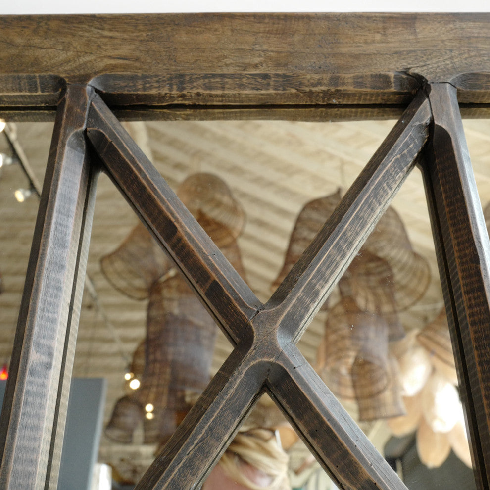 Vintage Wood Window Mirror 1