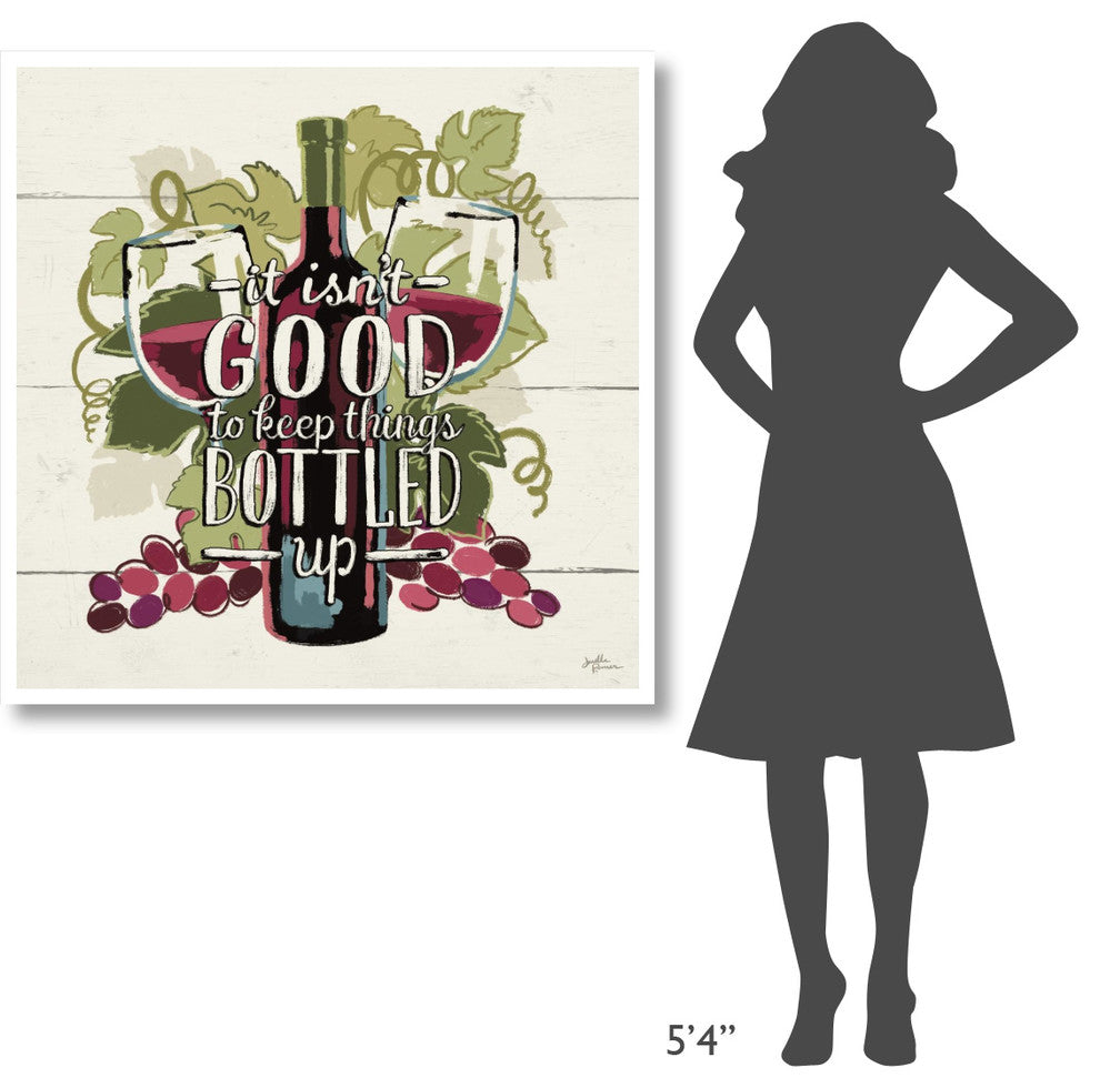 "Wine and Friends III" Digital Paper Print by Janelle Penner, 42"x42"