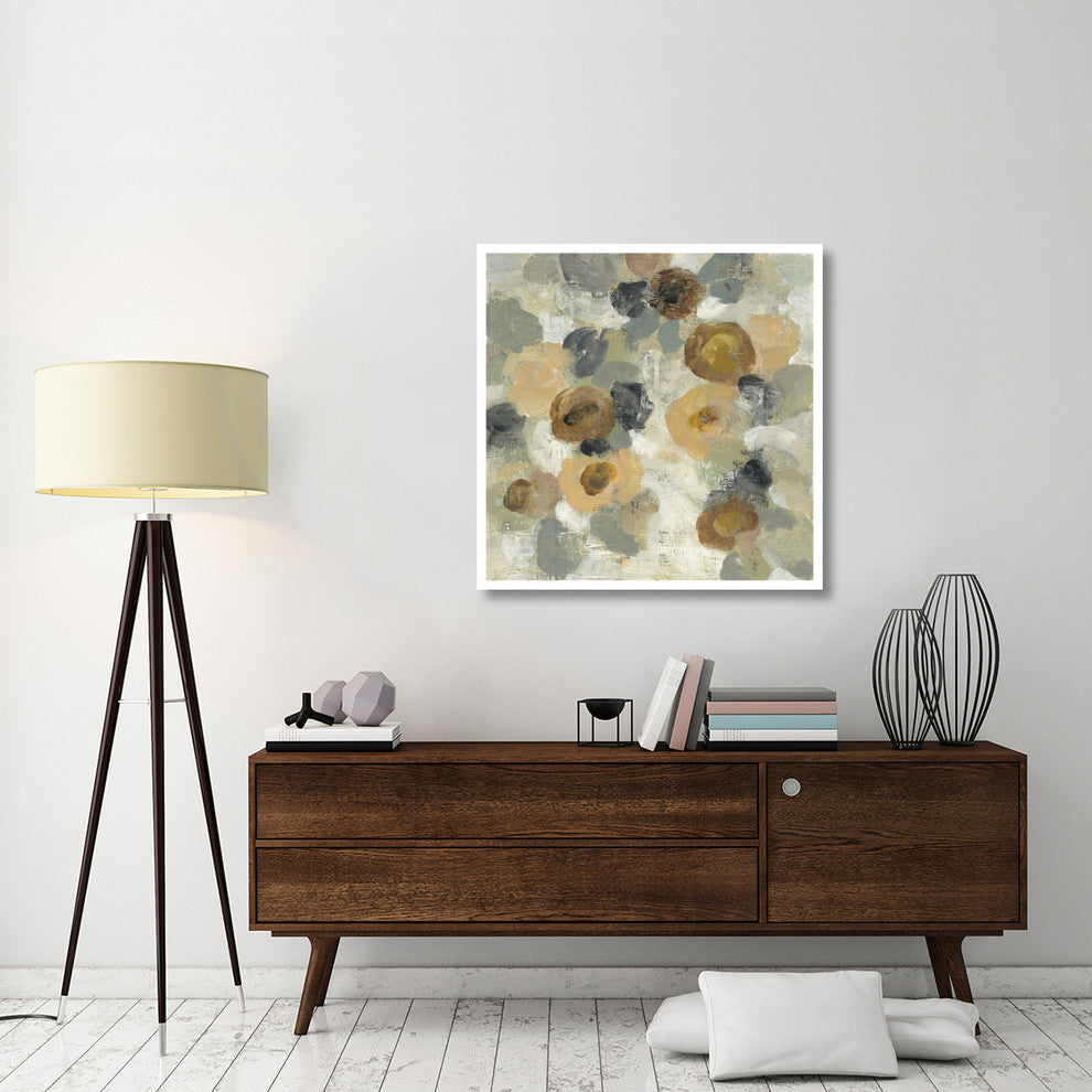 "Neutral Floral III" Digital Paper Print by Silvia Vassileva, 38"x38"