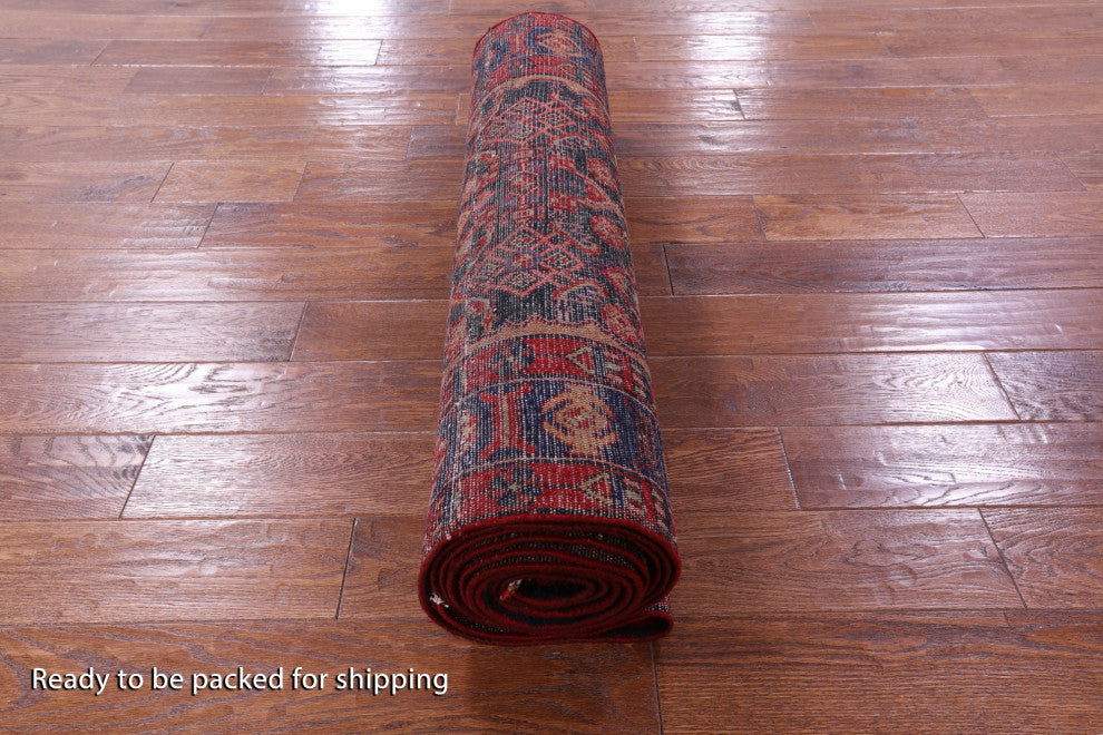 New Runner Persian Hamadan Wool Rug 3' 5" X 14' 7" - S1706