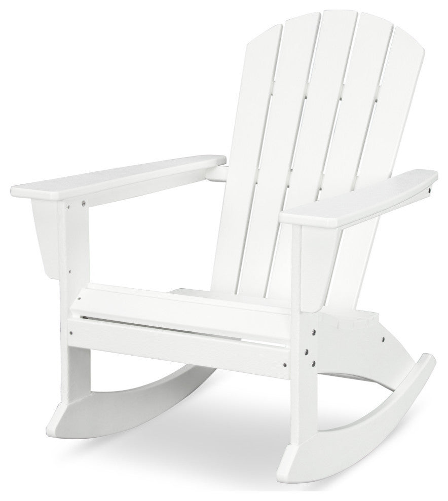 POLYWOOD Nautical Adirondack Rocking Chair, White