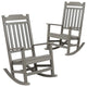 Set of 2 Winston All-Weather Rocking Chair in Gray Faux Wood