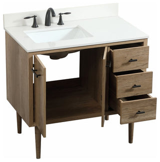 Home Living 22" Midcentury Modern Natural Oak-Light Bathroom Vanity