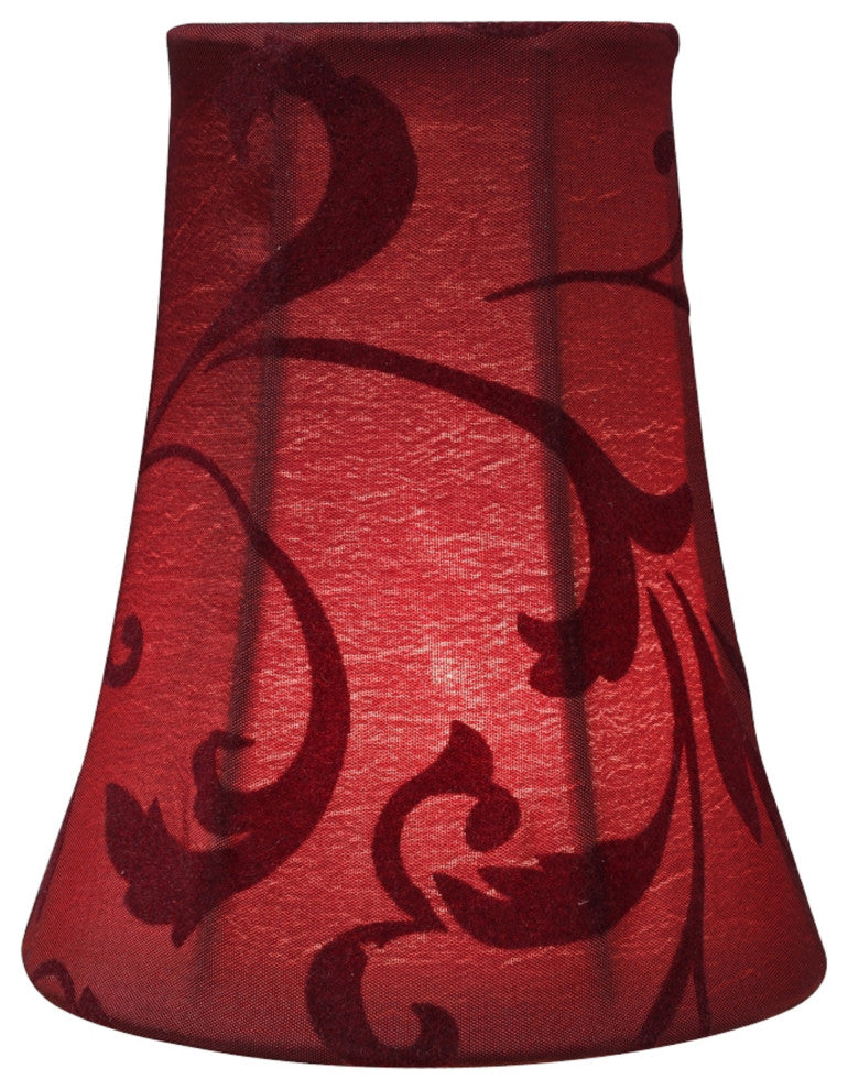 Aspen Creative 30249-2 Bell Chandelier Clip-On Lamp Shade Red 2-1/2" x 4" x 5"