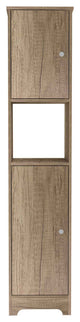 Charlotte Linen Cabinet with 2 Single Door Cabinets and Open Shelf, Light Oak