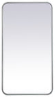 Ellis Soft Corner Metal Rectangular Mirror, Silver, 20"x36"
