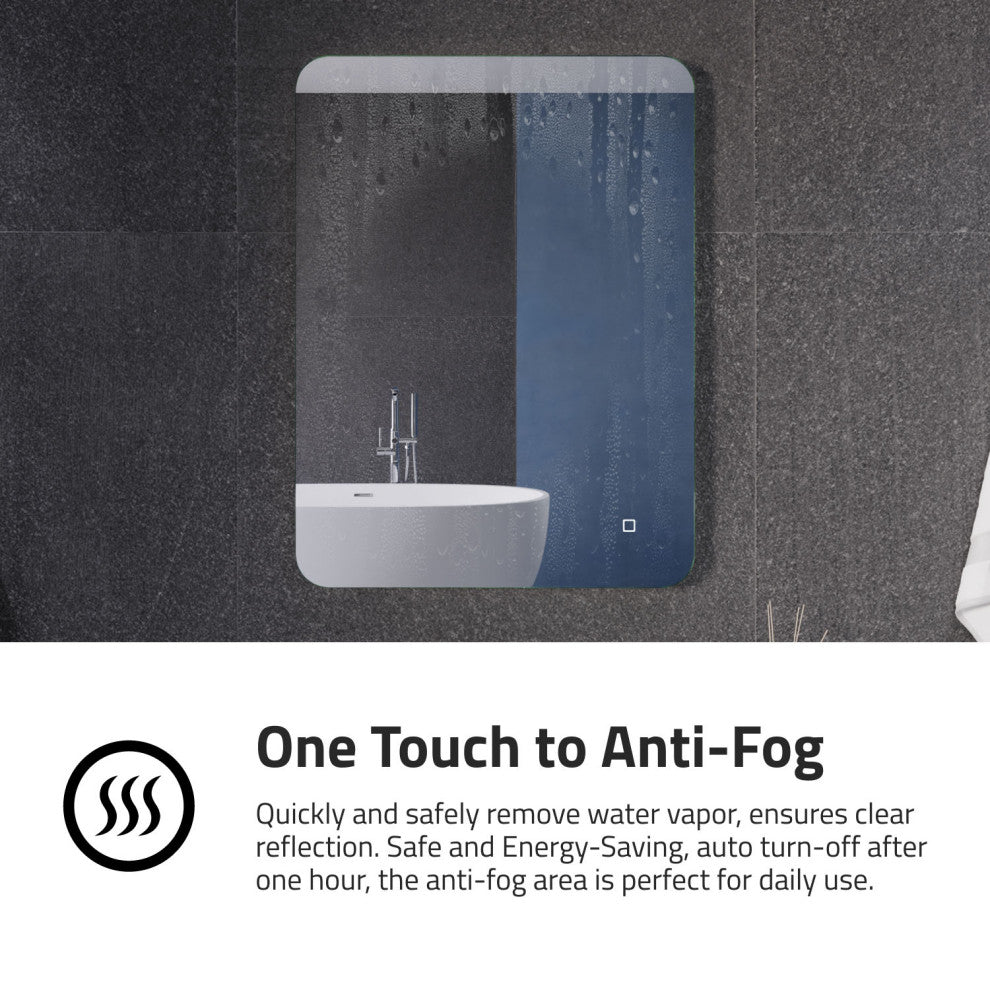 ANZZI 32" x 24" LED Back Lighting Bathroom Mirror With Defogger