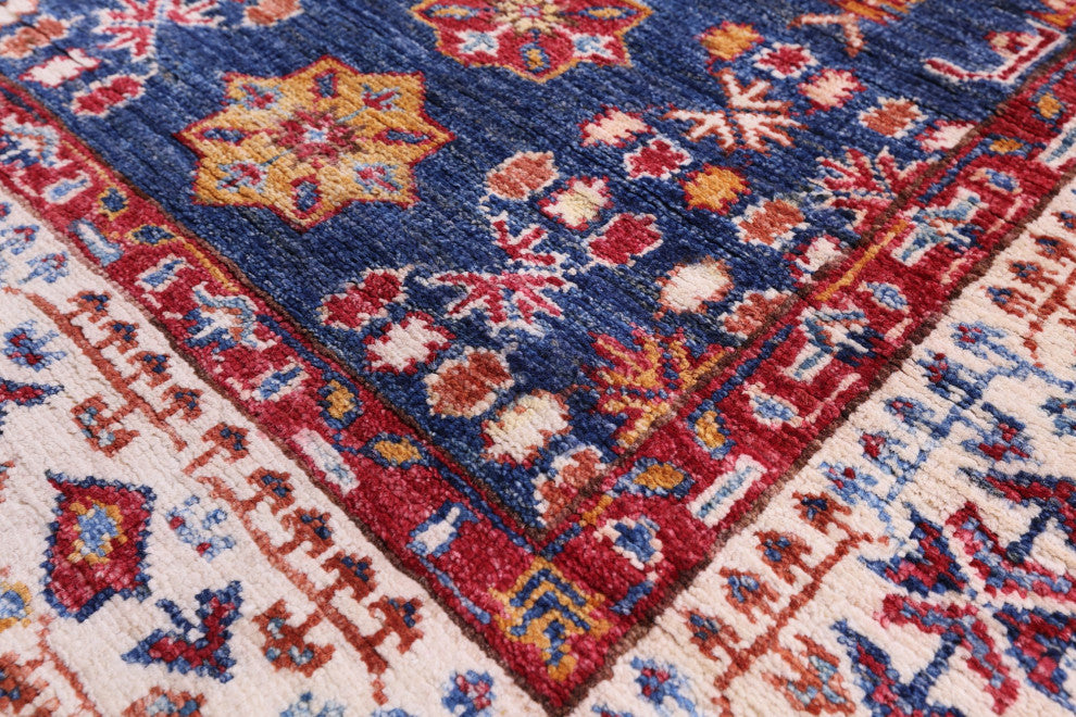 Runner Super Kazak Geometric Hand Knotted Rug 2' 8" X 10' 1" Q11230