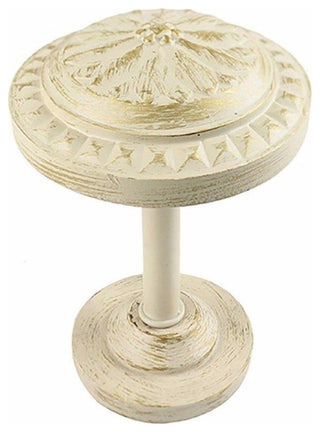 Colette Drapery Medallion Holdback, Gilded French White