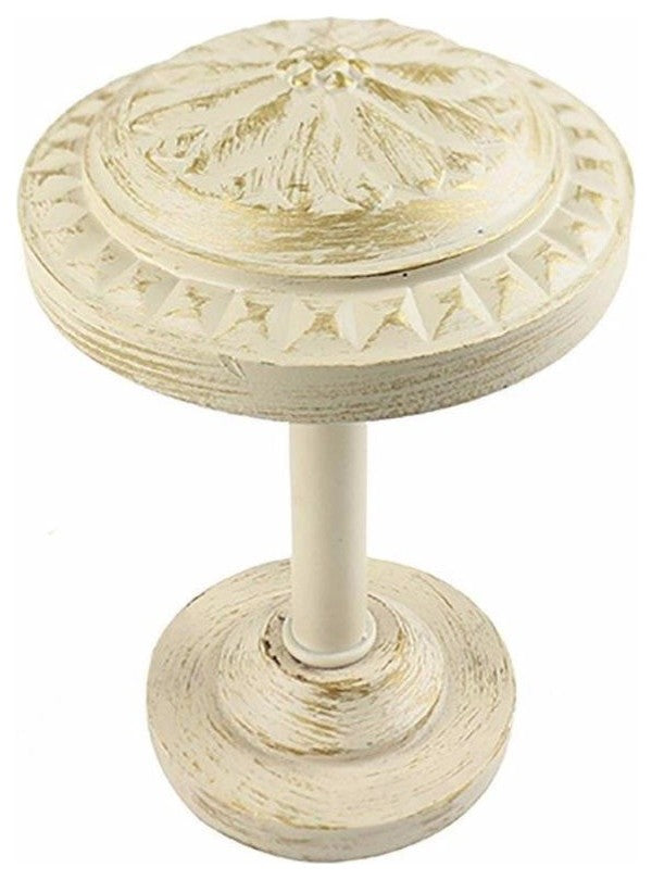 Colette Drapery Medallion Holdback, Gilded French White