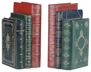 Bookends Antique Book Large Hand Painted