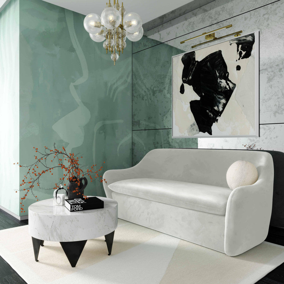Cellia Light Gray Velvet Loveseat
