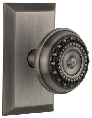 Studio Plate Privacy Meadows Door Knob, Antique Pewter