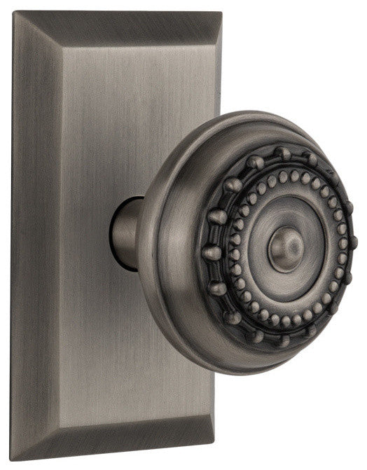 Studio Plate Privacy Meadows Door Knob, Antique Pewter
