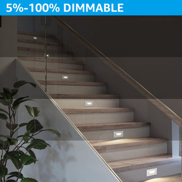 6 Pack 5CCT LED Step Dimmable Anti-Glare Stair Light
