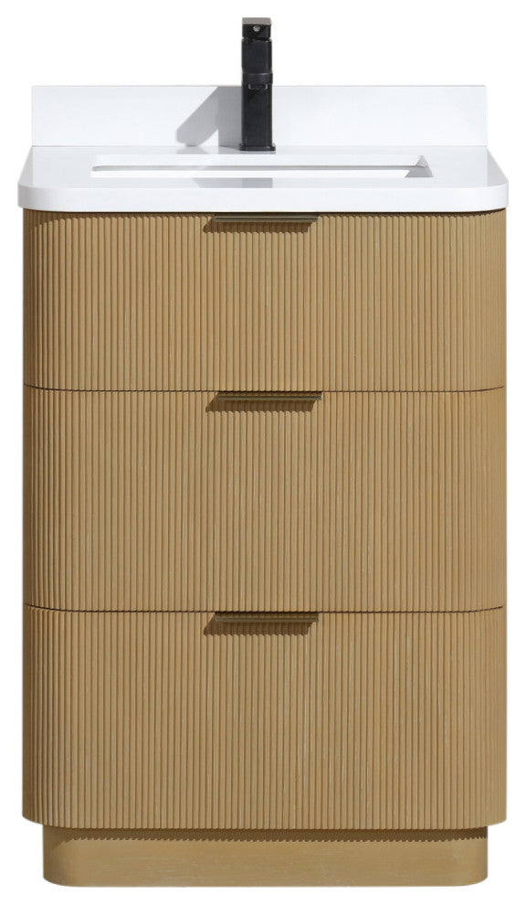 Ari Kitchen and Bath Calamigo 24" Freestanding Bathroom Vanity Oak