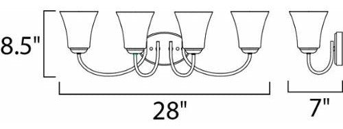 Maxim 10054 Logan 28"W Bath Light - Satin Nickel / Frosted Glass