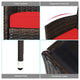 Costway 4 PCS Outdoor Patio Rattan Furniture Set Table Shelf Sofa Red Cushions