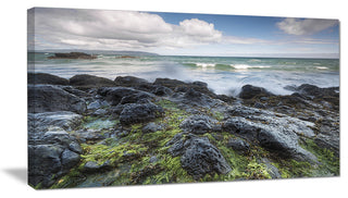 "Rocky North Ireland" Seashore Photography Canvas Print, 32"x16"