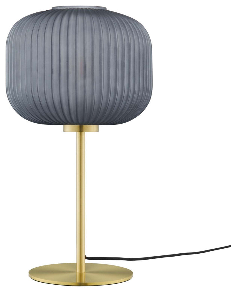 Reprise Glass Sphere Glass and Metal Table Lamp, Black Satin Brass