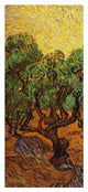 "Olive Trees With Yellow Sky And Sun (left)" Print by Vincent van Gogh, 21"x46"