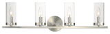 Maxim 25258CL Sentinel 4 Light 30"W Bathroom Vanity Light - Satin Nickel