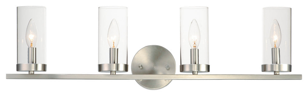 Maxim 25258CL Sentinel 4 Light 30"W Bathroom Vanity Light - Satin Nickel