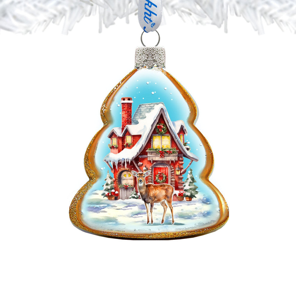 Red Christmas Cottage Mercury Glass Ornaments Christmas Decor