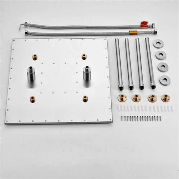 Bolsena 20" Digital LED Rainfall Shower System, 3 Jetted Body Sprays, Chrome