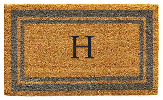 Periwinkle Border 18"x30" Monogram Doormat, Letter H
