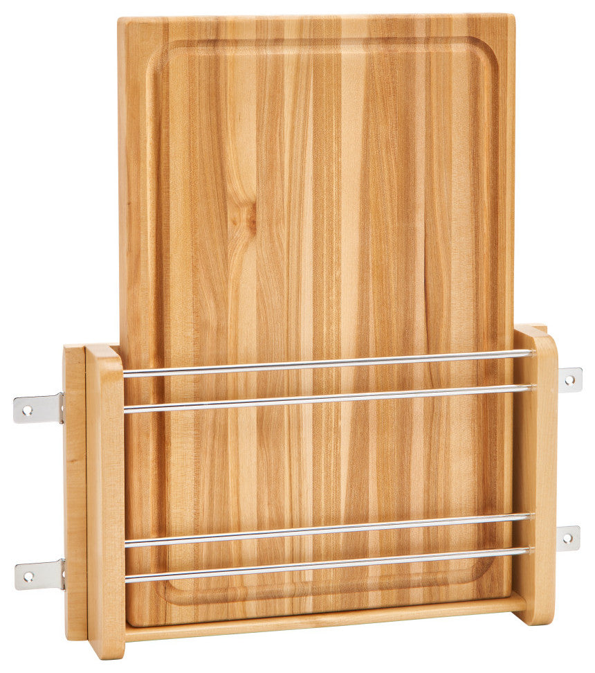 Wood Door Mount Cutting Board With Maple Cutting Board, 13.5"
