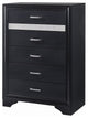 6 Drawers Wooden Chest With Hide Drawer Design, Black