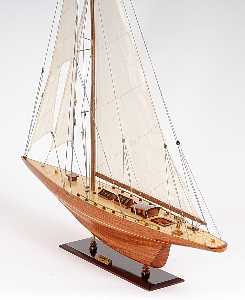 Shamrock Yacht Wooden model sailing boat, Large