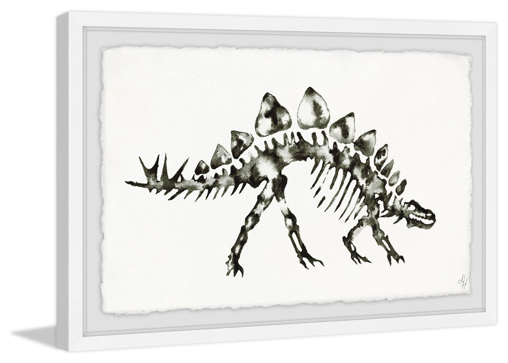 "Stegosaurus Skeleton" Framed Painting Print, 18"x12"